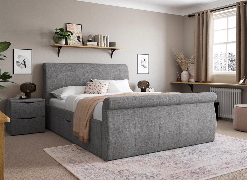 Lucia Upholstered Bed Frame - 6'0 Super King - Grey