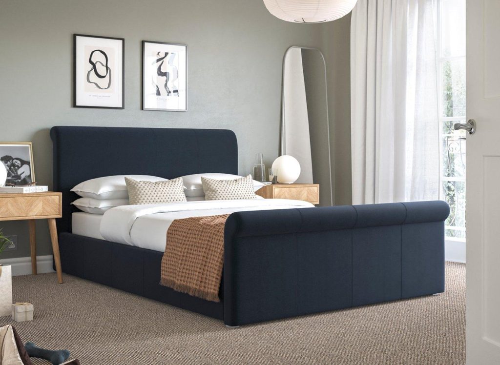 Wilson Upholstered Ottoman Bed Frame - 5'0 King - Blue