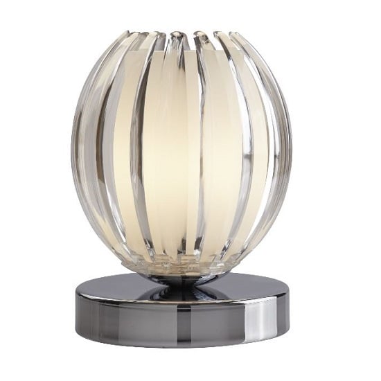 Chrome Touch Table Lamp With Clear Acrylic And Frosted Glass | Bed Sava