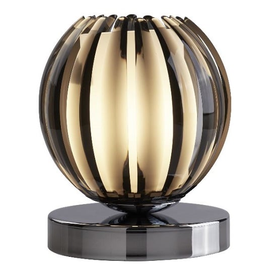 Chrome Touch Table Lamp With Smokey Acrylic And Frosted Glass | Bed Sava