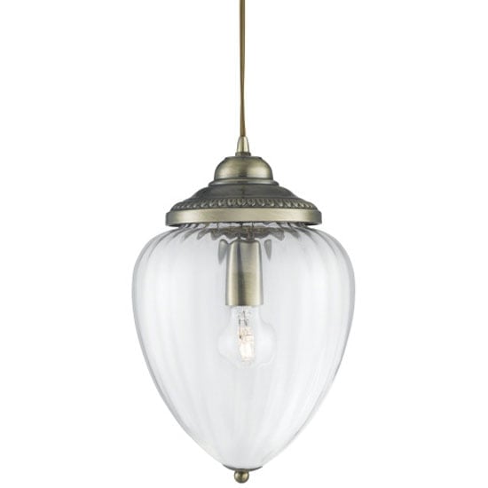 Antique Brass Rubbed Glass Pendant Lantern | Bed Sava