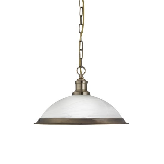 Bistro Acid Glass Shade Pendant Lamp With Antique Brass Finish | Bed Sava