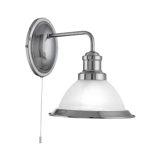 Bistro Acid Glass Shade Wall Light In Silver Finish | Bed Sava