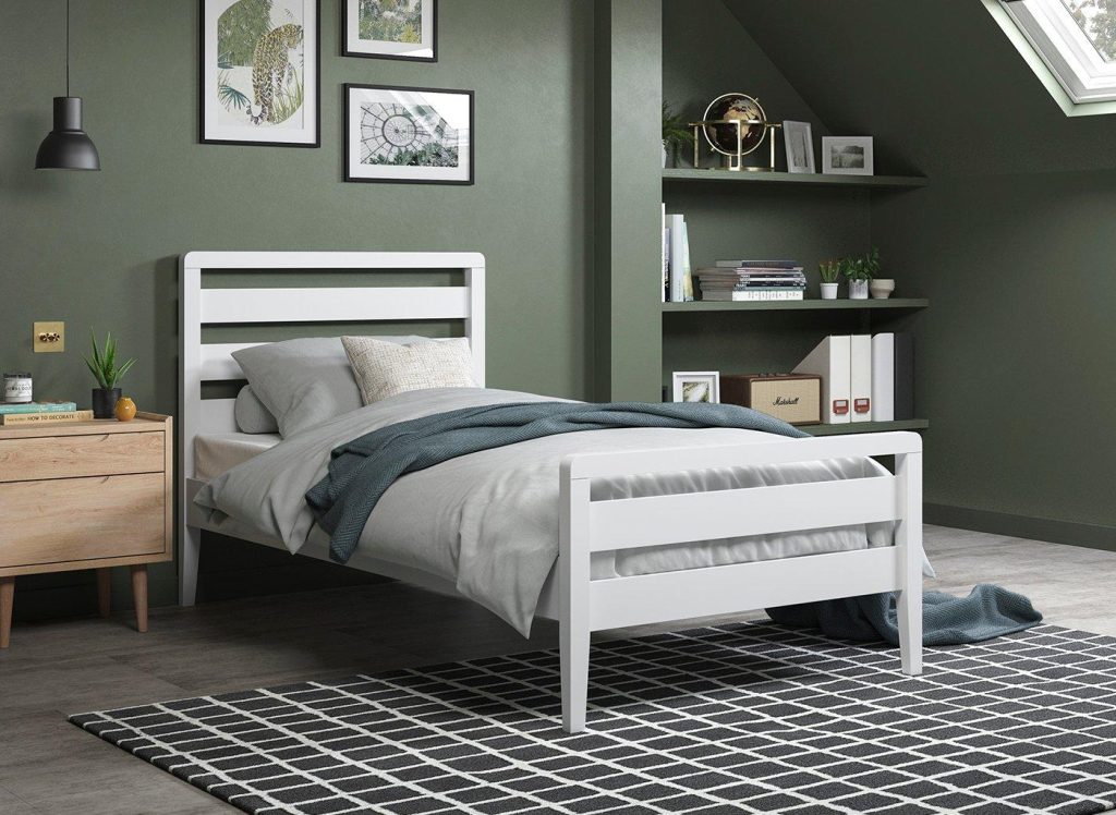 Woodstock Wooden Bed Frame - 3'0 Single - White