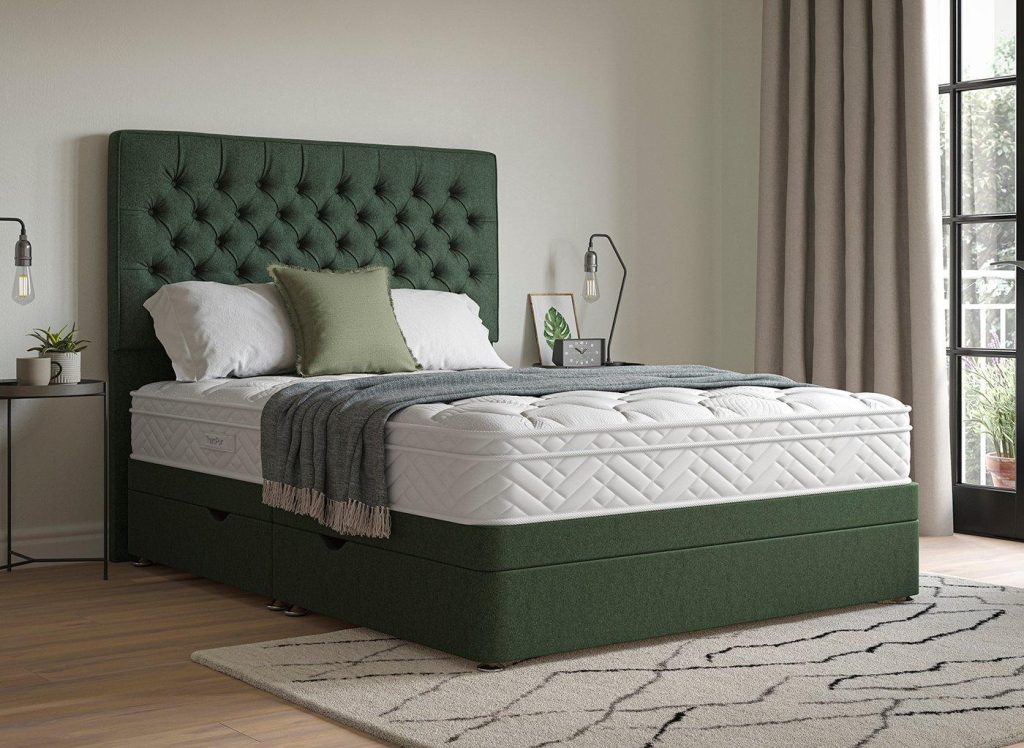 Sleepeezee Contemporary Ottoman Divan Bed Base - 4'0 Small Double - Green