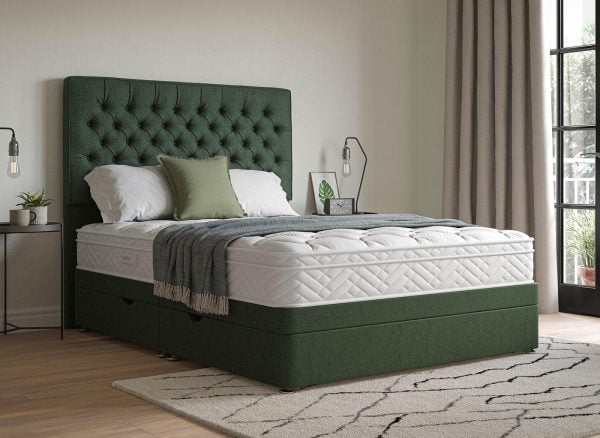 Sleepeezee Contemporary Ottoman Divan Bed Base  40 Small Double  Green | Bed Sava
