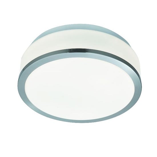 Discs Bathroom Lamp In Opal Glass Shape With Silver Trim | Bed Sava