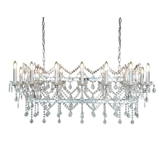 Beautiful Clear Crystal Light Pendant Bar In Chrome