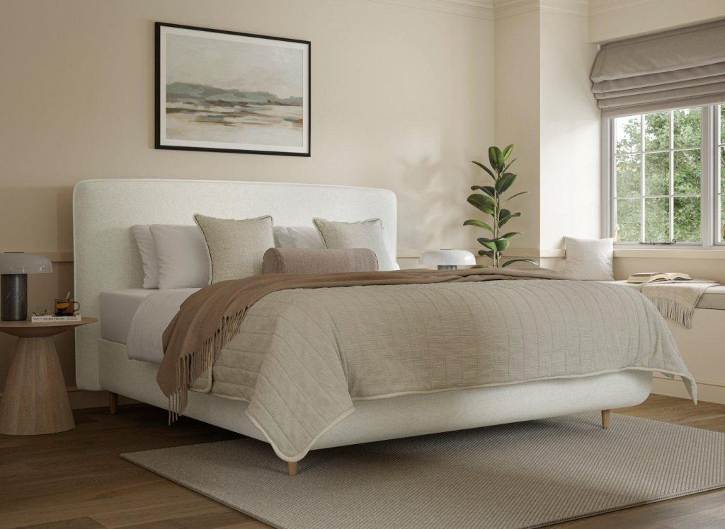 TEMPUR® Sensory Arc Upholstered Bed Frame - 6'0 Super King - White