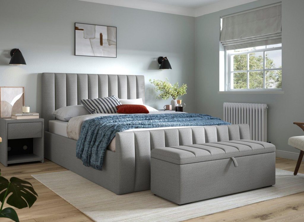 Davies Ottoman Bed Frame - 4'6 Double - Grey