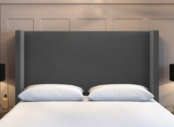 Flaxby Kettlewell Winged Headboard  46 Double  Grey | Bed Sava