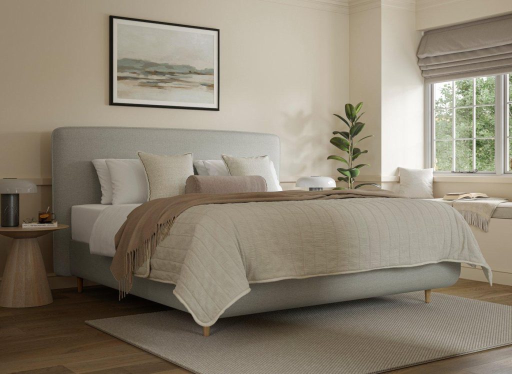 TEMPUR® Sensory Arc Upholstered Bed Frame - 6'0 Super King - Grey