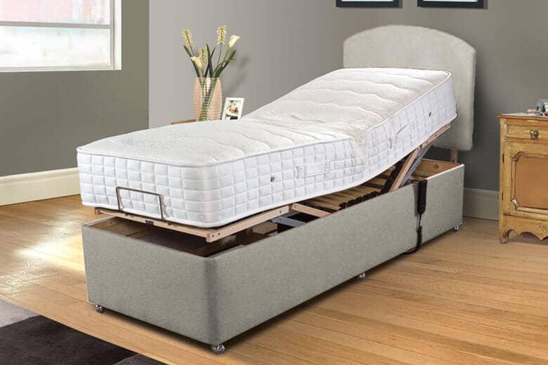 Uplift Align Ortho 1000 Pocket Wool Adjustable Bed and Mattress Set, Bednextday_Carbon, 2 Drawers, Adjustable Super King Size