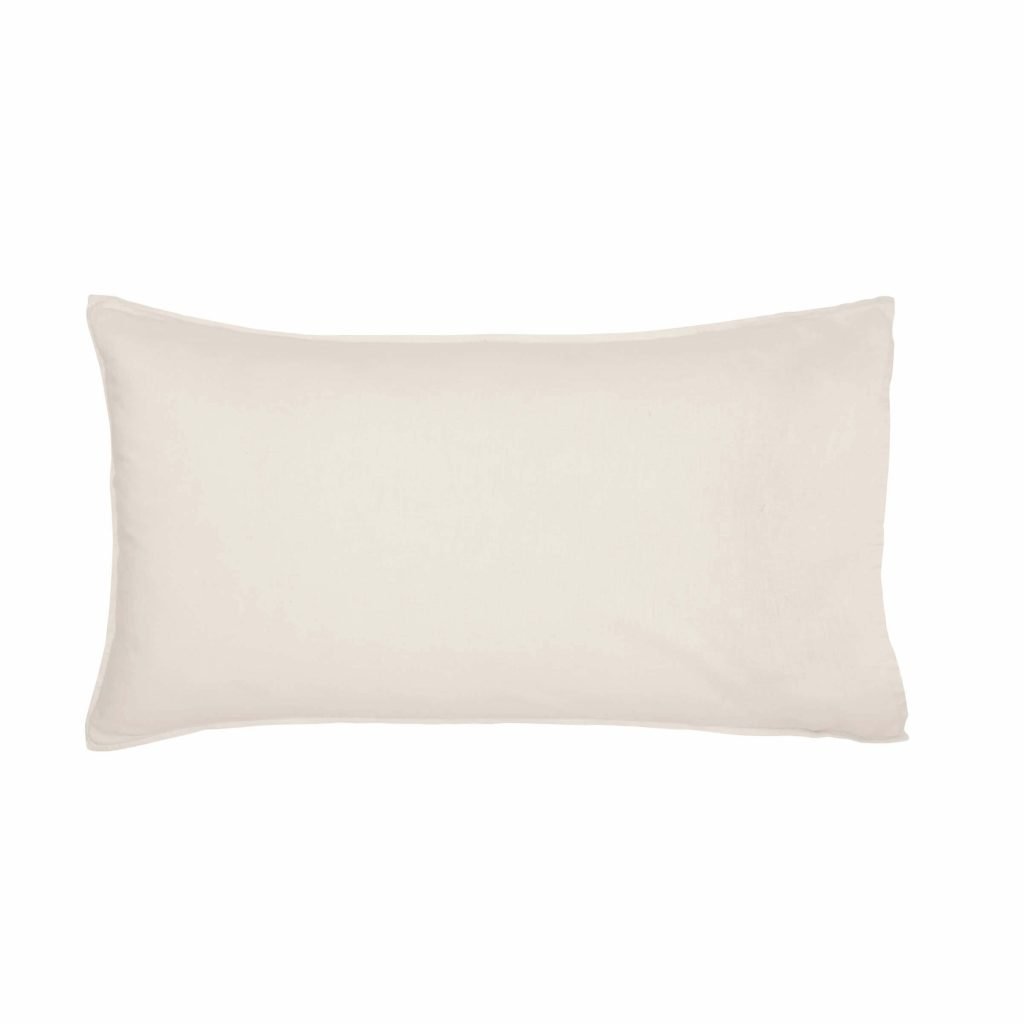 Murmur Linen Rich Plain Dye Still Standard Pillowcase, Ivory