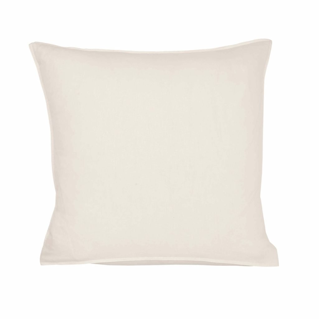 Murmur Linen Rich Plain Dye Still Square Euro Pillowcase, Ivory