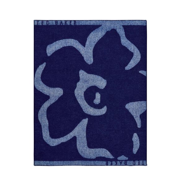 Ted Baker Magnolia Woven Throw Navy | Bed Sava