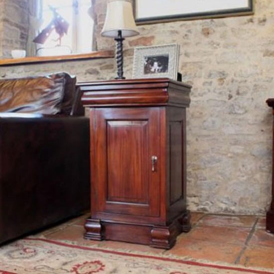 Belarus Lamp Table In Mahogany With Cupboard | Bed Sava
