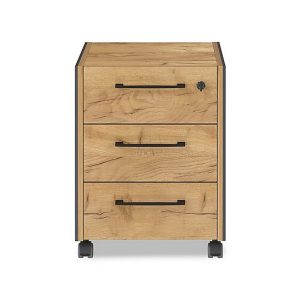 Aden Rolling Pedestal Unit  Graphite Oak | Bed Sava
