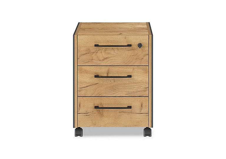 Aden Rolling Pedestal Unit - Graphite Oak