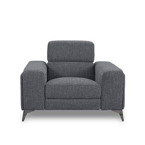 Action Fabric Power Recliner Armchair  Halifax Gunmetal | Bed Sava