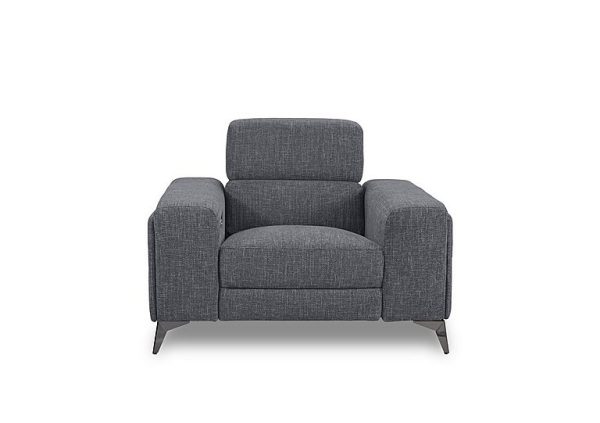 Action Fabric Power Recliner Armchair  Halifax Gunmetal | Bed Sava