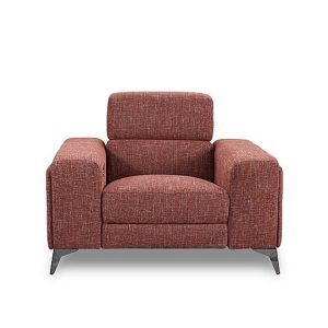 Action Fabric Power Recliner Armchair  Red Maple | Bed Sava