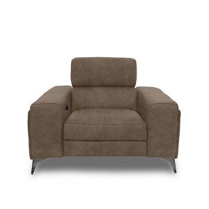 Action Fabric Power Recliner Armchair  Classic Brown | Bed Sava