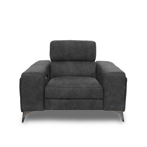 Action Fabric Power Recliner Armchair  Marble Dark Grey | Bed Sava