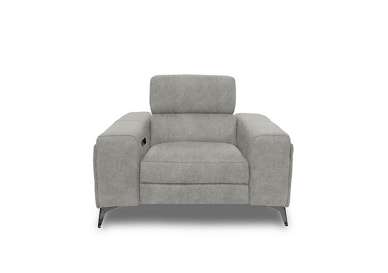 Action Fabric Power Recliner Armchair - Marble Light Grey