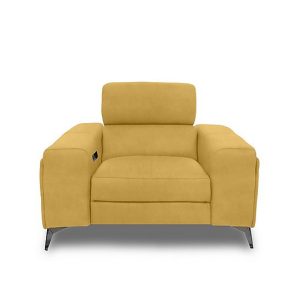 Action Fabric Power Recliner Armchair  Velvet Giallo | Bed Sava