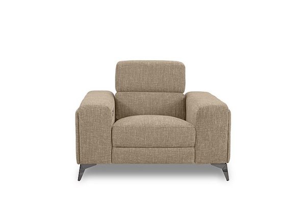 Action Fabric Power Recliner Armchair  Weave Cocoa | Bed Sava