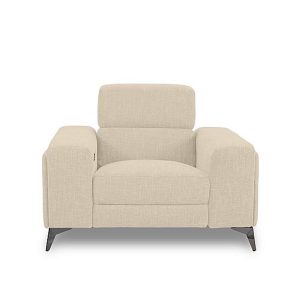 Action Fabric Power Recliner Armchair  Weave Oatmeal | Bed Sava