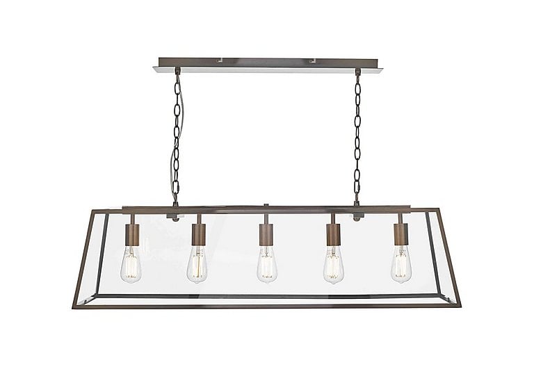 Academy 5 Light Bar Pendant - Antique Cooper