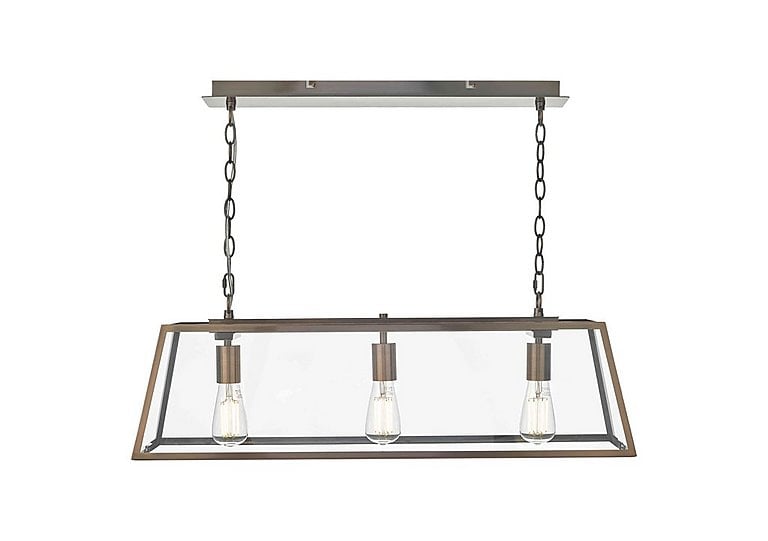 Academy 3 Light Bar Pendant - Antique Cooper