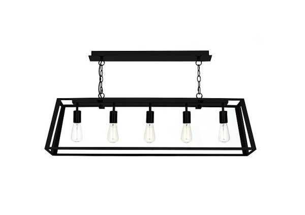 Academy 5 Light Bar Pendant  Black | Bed Sava