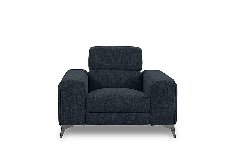 Action Fabric Armchair with Manual Storage Arm - Black Mica