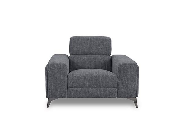 Action Fabric Armchair with Manual Storage Arm  Halifax Gunmetal | Bed Sava