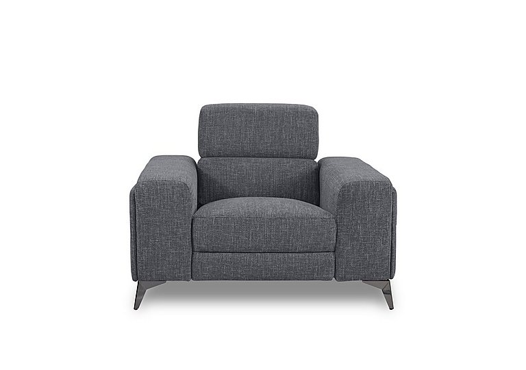 Action Fabric Armchair with Manual Storage Arm - Halifax Gunmetal