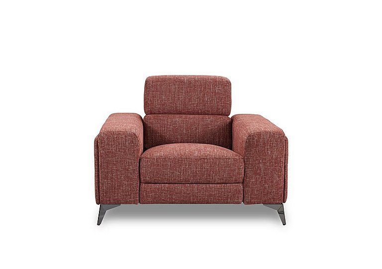 Action Fabric Armchair with Manual Storage Arm - Red Maple