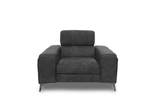 Action Fabric Armchair with Manual Storage Arm  Marble Dark Grey | Bed Sava