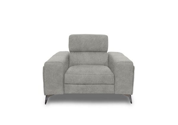 Action Fabric Armchair with Manual Storage Arm  Marble Light Grey | Bed Sava