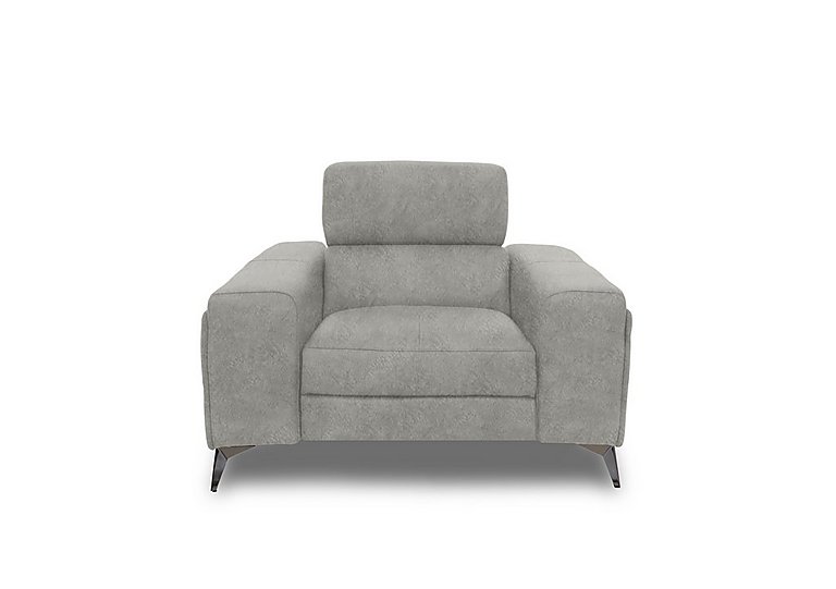 Action Fabric Armchair with Manual Storage Arm - Marble Light Grey