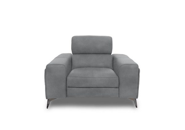 Action Fabric Armchair with Manual Storage Arm  Velvet Grey | Bed Sava