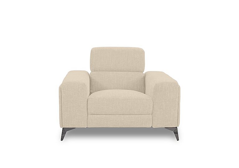 Action Fabric Armchair with Manual Storage Arm - Weave Oatmeal