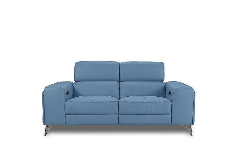 Action Leather 2 Seater Power Recliner Sofa - Blu