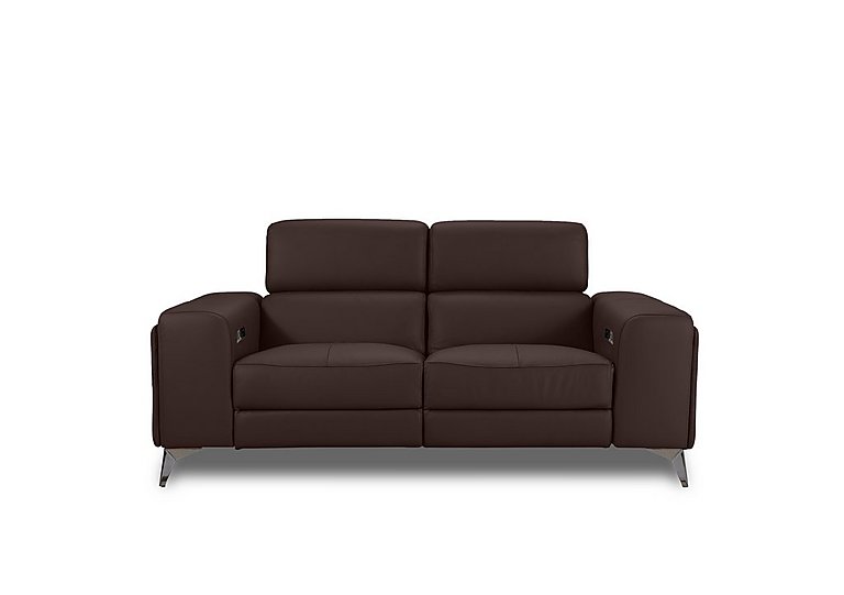 Action Leather 2 Seater Power Recliner Sofa - Burgundy