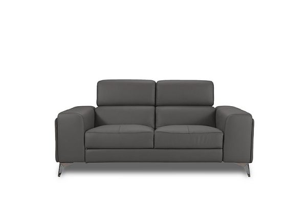 Action Leather 2 Seater Sofa  Grey | Bed Sava