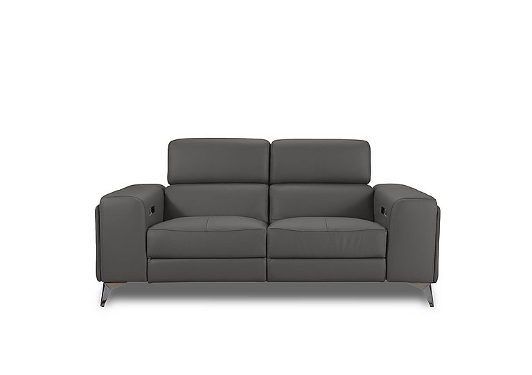 Action Leather 2 Seater Power Recliner Sofa - Grey