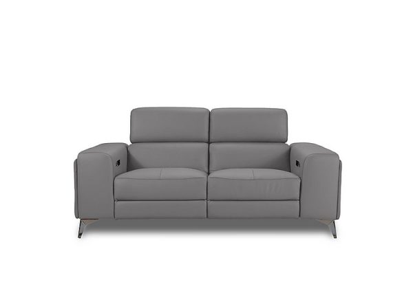 Action Leather 2 Seater Power Recliner Sofa  Natural Ash | Bed Sava