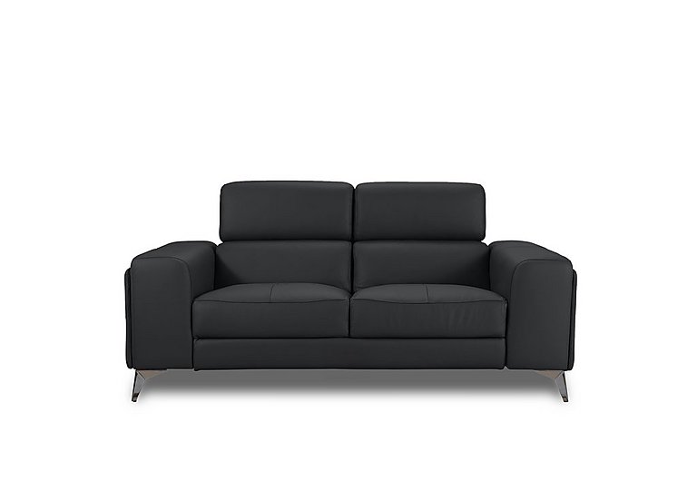 Action Leather 2 Seater Sofa - Natural Black Mica